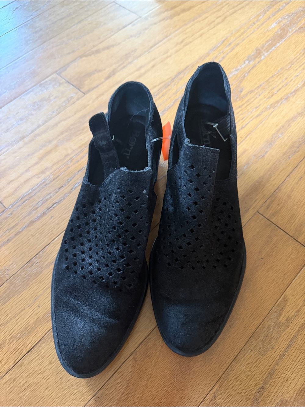 Born Black Perforated Suede Slip-On Shoes